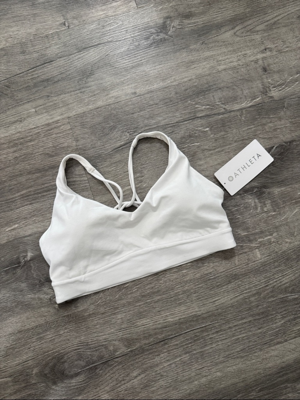 NWT Athleta White Solace Bra Size Medium for A-C Cups - Picture 2 of 9